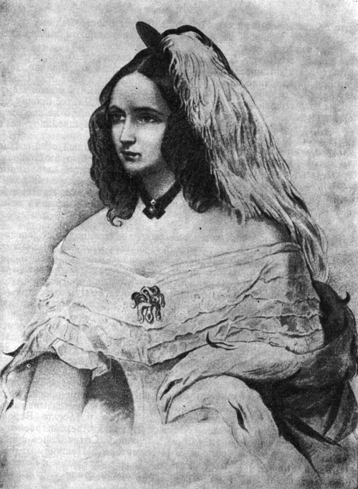 Наталья Николаевна Пушкина, жена поэта. С портрета В. Гау