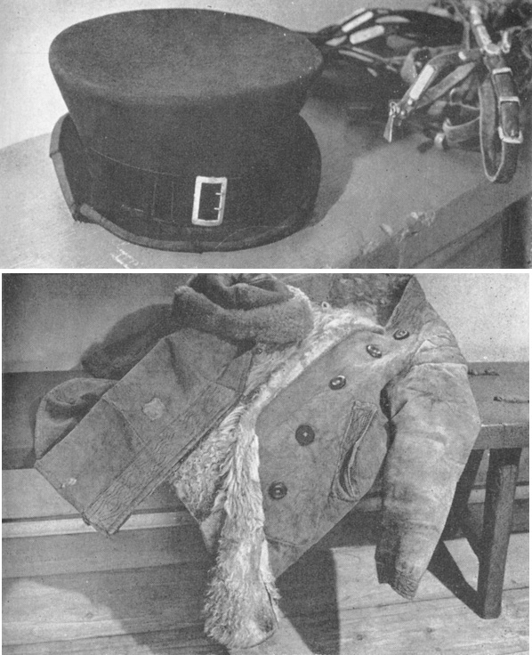 Одежда ямщика: летняя шляпа, полушубок и шапка
