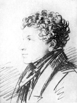 Л. С. Пушкин. Рисунок А. О. Орловского. 1820-е годы