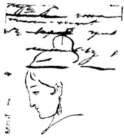А. П. Керн. Рисунок Пушкина. 1829