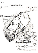 Вольтер. Рисунок Пушкина. 1828