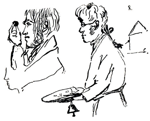 П. В. Нащокин и П. А. Вяземский. Рисунок Пушкина. 1829